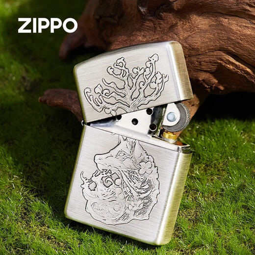 ZIPPO lighter Deer God brushed ancient silver genuine laser kerosene windproof firer gives boyfriend gift Deer God [stand-alone oil-free] TC9901DK