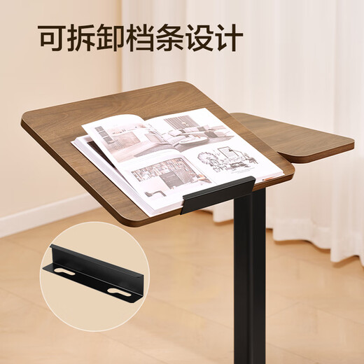 Made in Tokyo, YOYO bedside table, any table, lifting table, removable reversible table board, computer table, bed desk, mahogany color