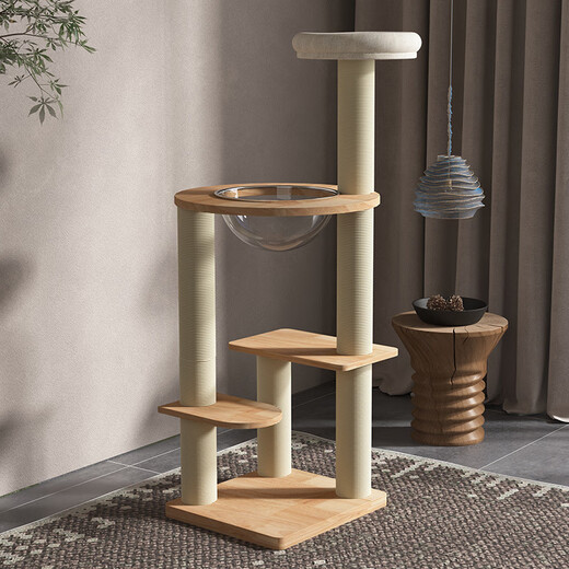 Madera sólida Gat Cat Crawler Integrated Cat Nest Platform de salto Tablero Four Seasons Universal Space Space Capsule Pet Suministies 9221 Capsule de espacio de madera sólida Catterio de gato