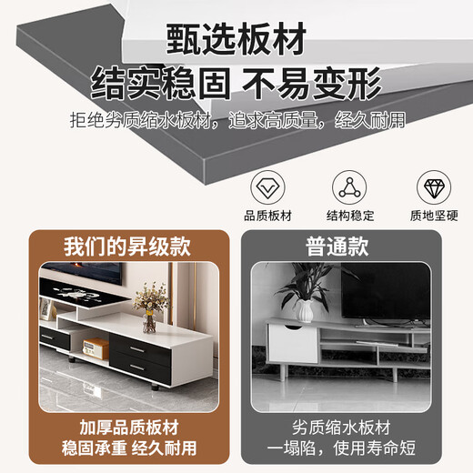 
Liku TV Cabinet Flooring 2025 Latest Modern Simple Living Room Small Household Retractable Coffee Table TV Cabinet Combination Recommended | Four-door Retractable (120-170) Black and White Assembly (Only Installed)