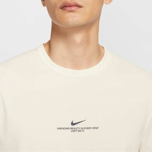 Nike (NIKE) short-sleeved T-shirt for men 2025 summer new sportswear breathable round neck casual top HF6169-133 IH8662-133 Coconut milk color UPF40+ XL