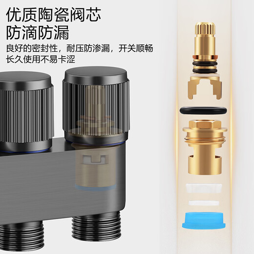 Cabinet and Welfare (CVBAB) Angle Valve One Inlet Three Outlet Toilet Companion Set Washing Machine Faucet 4 Minutes 6 Minutes Three-way Water Divider CV677H