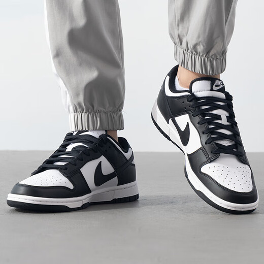 耐克（NIKE）官方男鞋25夏季新款运动鞋 DUNK LOW复古板鞋胶底低帮轻便休闲鞋 黑色白DD1391-100 42.5