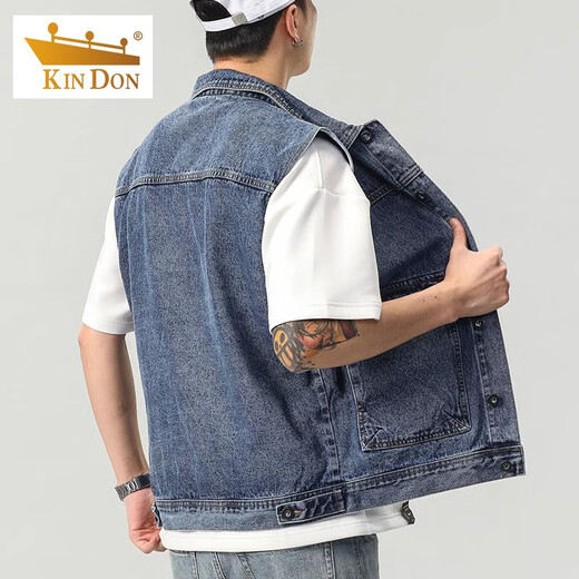 Veste en jean pour hommes de bouclier doré