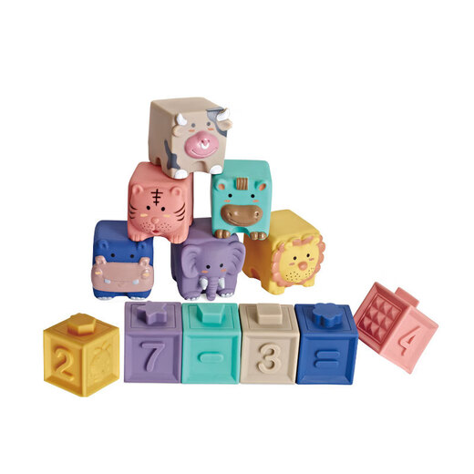 Infant and toddler soft glue educational toys glue animal digital building blocks for children's early education new product DIY assembly 1047-Soft glue marine animals 8 color boxes
