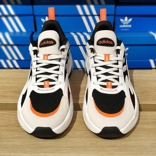 阿迪达斯 （adidas）跑步鞋男鞋女鞋2025夏季新款运动鞋SPIRITAIN 2000缓震老爹鞋休闲 JH7371黑白橙 28 45 (0MM)