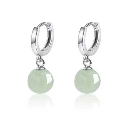 Central Chuang Fashion Chinese Gold Hotan Jade Earrings Silver Girls Niche Earrings Birthday Gift for Girlfriend and Best Friend S925