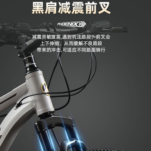 Phoenix official flagship store mountain bike men and women speed bike teenagers student off-road road racing Turui steel frame [spoke] long lime 26 inches [suitable for 160-185cm] 27 speed
