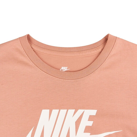 耐克NIKE女子短袖T恤 针织无领 运动休闲 修身显瘦DX7907-688红 XL