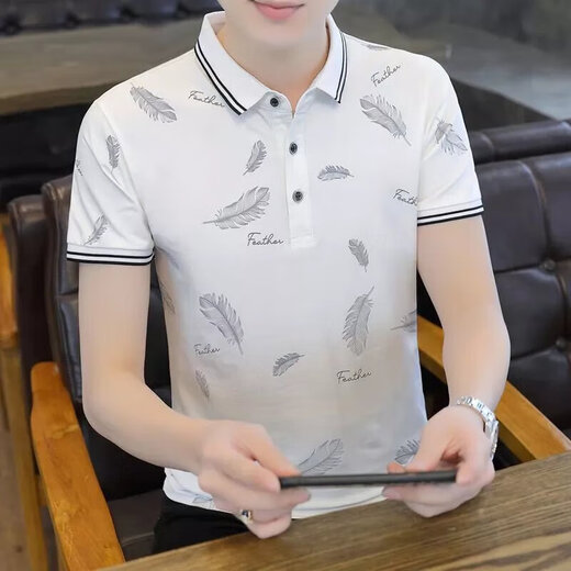 丨利郎丨品牌男装有领Polo衫夏季男士短袖T恤ins棉质修身半袖潮牌衣服 2023677粉红色2024 M 体重90-100
