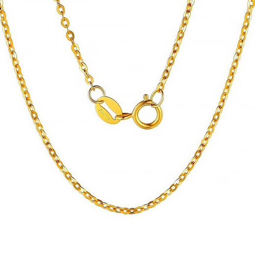 Only double 18k gold necklace women's O-shaped gold color can be matched with pendants new single chain gift jewelry boutique versatile style gold color 1.38g42cm