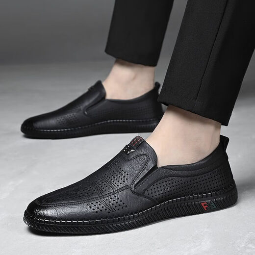 Chaussures pour hommes yierkang Chaussures décontractées en cuir authentique cuir de vache, chaussures pour hommes sandales chaussures plage creux chaussures décontractées pour hommes chaussures de père