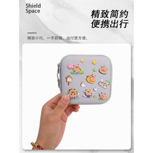 Jingmengyuan is suitable for Baicizhan MAX word machine storage bag, hard-shell waterproof and shockproof portable storage bag, PU leather waterproof multi-purpose portable multi-functional storage box small bag with black storage box + Dolphin index sticker + high-definition film