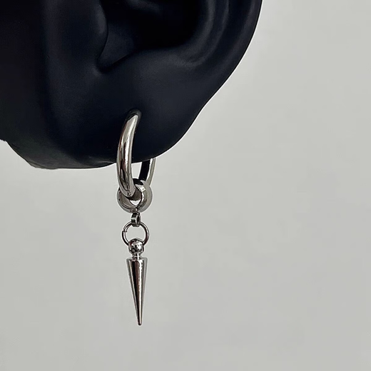 Meipai titanium steel stud earrings for boys, cool and handsome, cool and handsome ear stud earrings for women, high-end hip-hop punk earrings, unisex style earrings, titanium steel rivet earrings (requires piercing), a pair