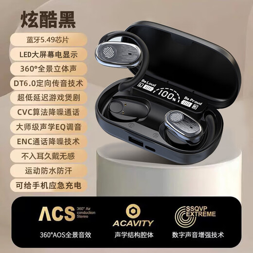 Eifer Hot Selling 400,000+ Can Charge Mobile Phones GT802 2025 Latest Model Open-Ear Wireless Bluetooth Headphones Super Long Battery Life Doesn’t Insert into the Ears and Does Not Pain When Weared for a Long Time Cool Black Top Edition Can Charge Mobile Phones for Emergency + Long Battery Life + AI