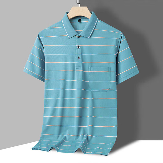 ZGA HaiLan Home (HLA) same dad short-sleeved T-shirt among men's summer clothes 2024 new 9903 white strips M 165_[115Jin[Jin equals 0.5 kg]]