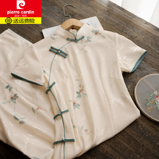 Pierre Cardin Cheongsam 2025 Nouvelle robe de printemps et d'été modifiée