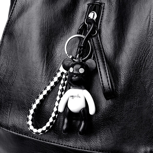 Neue koreanische Rucksack Mode koreanische Version Trendy Simple Schoolbag Frauenbag Rucksack vielseitige Computertasche Frauen schwarz mit Anhänger großer Größe