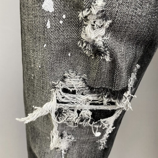 Zhidoudou9859 2023d2 Jean pour hommes déchirés pantalon quadratique Personnalité quadratique Petit pieds droits jeans tendance 9859 Couleur d'image 44