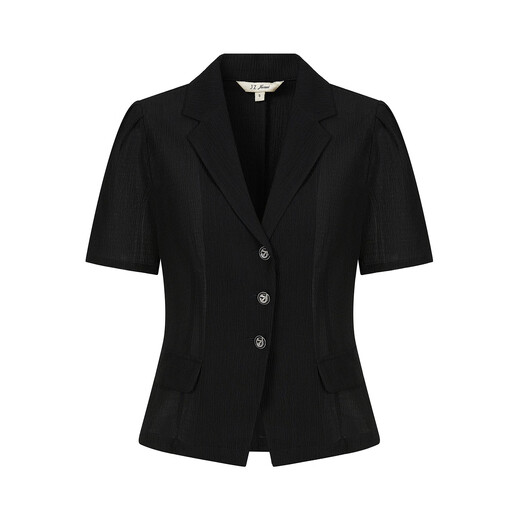 JUZUI commuting texture pleated suit jacket summer style JWDX40514 plain black M