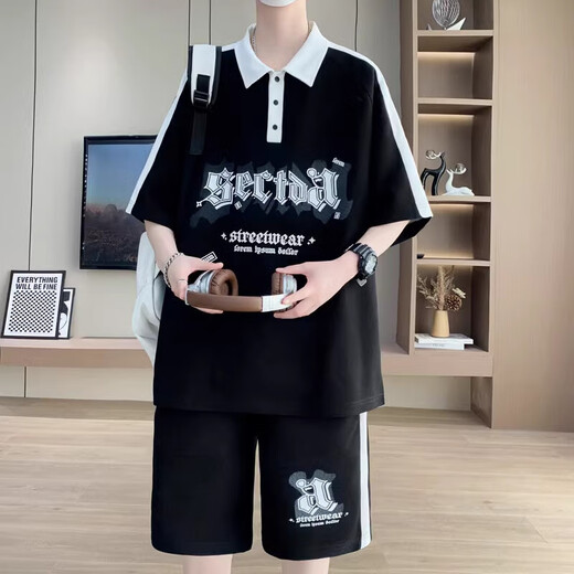 Aoji T-shirt à manches courtes pour hommes à manche courte de 1215 ans STYLE Student 6629 White (short à manches + shorts) M 90-110Jin [Jin est égal à 0,5 kg]