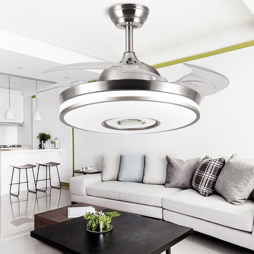 Opple lighting Bluetooth music audio ceiling fan light integrated invisible fan light dining bedroom living room with electric fan chandelier 9906 white 42-inch light conversion-frequency dual control-6 gear