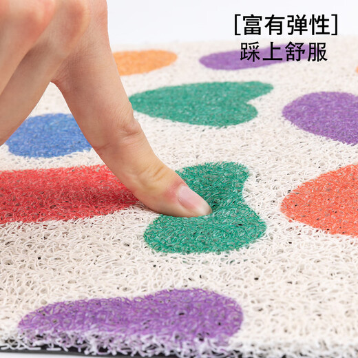 适用于雅迪摩登脚垫cm620电动车防水脚踏垫TDT1348Z丝圈踏板垫 雅迪摩登脚垫-爱心lucky熊