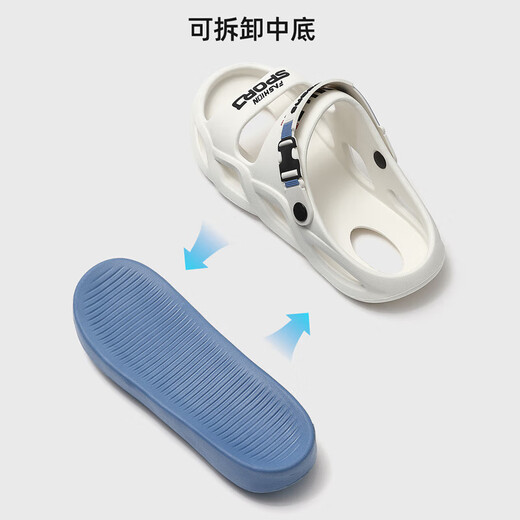 
An Shangfen slippers for men in summer high-value, anti-slip thick sole, dual-purpose sandals, casual driving beach sandals, gray [EVA thickened soft sole] 42-43 Suitable for 41-42