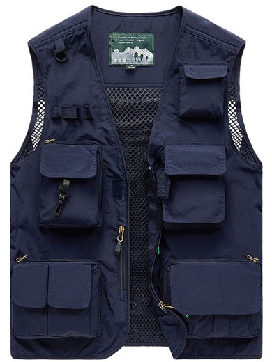 JP 春夏秋薄款男装马甲多口袋速干登山摄影外套9898 9898军绿色 3XL(适合170斤-185斤) 均码