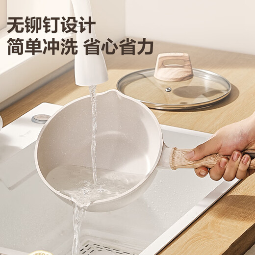 SUPOR wok non-stick titanium small wok one-person household frying pan lightweight wok gas induction cooker universal for 1-3 people lightweight pot body/level I non-stick 24cm