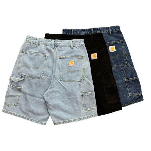 Carhartt flat Cahart wash black work denim shorts Black 6623 28