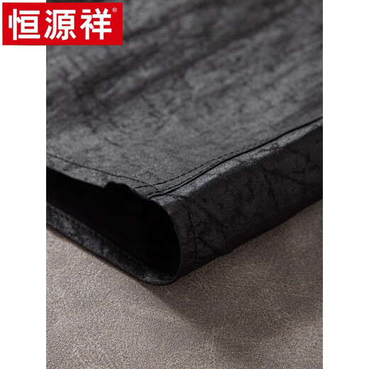 Hengyuanxiang Herren Xiangyunsha Shirt Sommer kurzärmeliges Stand-up-Halsband Chinesisch-Männer-Hemd für chinesisches Männer-Hemd losen ungezwungener T-Shirt Schwarzer Anzug (mit 9226 Schildkrötenmustergürtelhosen) 3xL empfohlen 160-175 Jin [Jin gleich 0,5 kg]