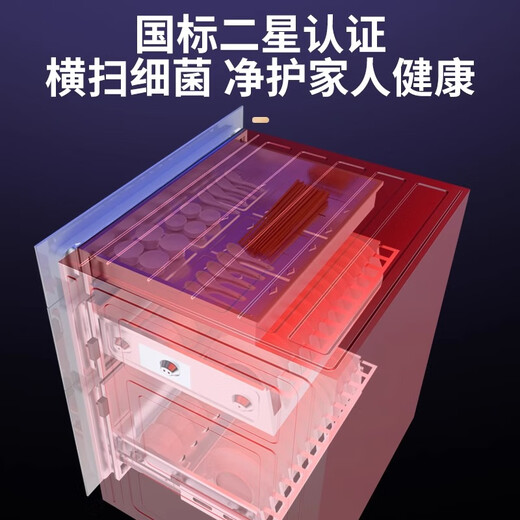 Hangyi Haotaitai Disinfection Cabinet Embedded Home 15% National Subsidy Small Kitchen Tableware Multifunctional Large Capacity High Temperature Disinfection Cupboard Two-Star 100L Two-Layer 4-Button High-Temperature Disinfection + Drying Function