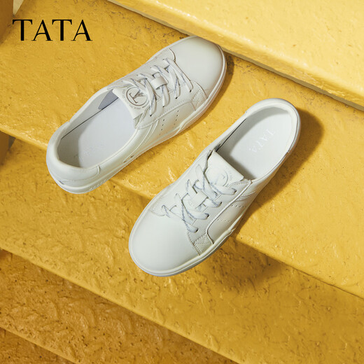 他她（TATA）小白鞋2025秋商场同款时尚休闲鞋百搭女板鞋新款CK701CM5 白色 37