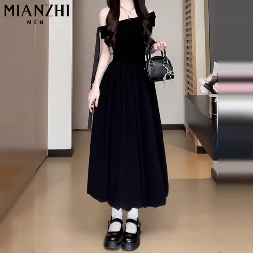 棉致法式红色一字肩连衣裙女夏季2025新款漂亮温柔风蓬蓬花苞长裙 754红色短款【高品质31.5】 L 110-125斤
