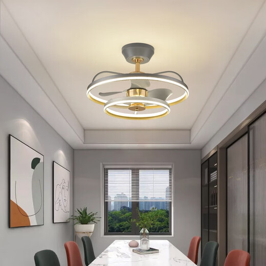 JPHZNB fan lamp ceiling fan lamp living room and restaurant modern light luxury home chandelier with electric fan integrated dining room fan chandelier 9277-three-color dimming