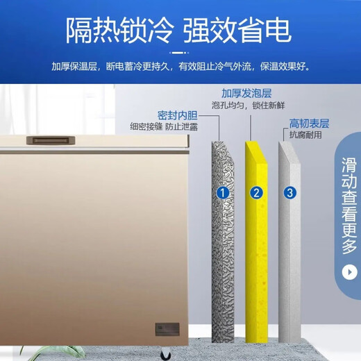 Meiling 418/528/738 liter commercial large-capacity freezer refrigerated to freezer horizontal freezer deep cooling quick freezing 738DTX machine control -24 degrees anti-condensation steel plate