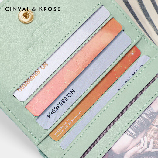 
CinvaiKrose official website small c/short wallet women's 2025 new multi-function coin wallet simple wallet card bag avocado green