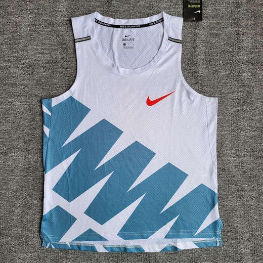 NBA KIDS-NIKE猎鹰速干半袖田径训练服专业跑步猎鹰短跑服装反光网眼速干 耐克-猎鹰背心-灰色【高品质】 M 耐克-M 55-65KG