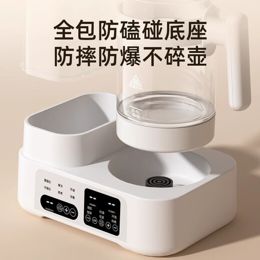 Xiaozhuangxiong Desinfector de botella de vidrio completo y máquina integrada del calentador de leche para el bebé Temperatura constante Constante Hervida Hervidor Calentador Dos en uno [Modelo de vidrio] 1.3L Desinfección de vapor + Cesta de vapor