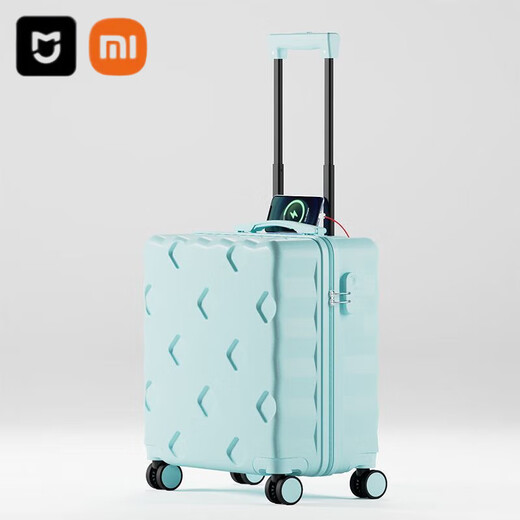 Xiaomi (MI) large-capacity computer lightweight and boardable luggage multi-function trolley case student password suitcase 18 durable regular version_701 lilac purple 18-inch boardable_PC box light and durable