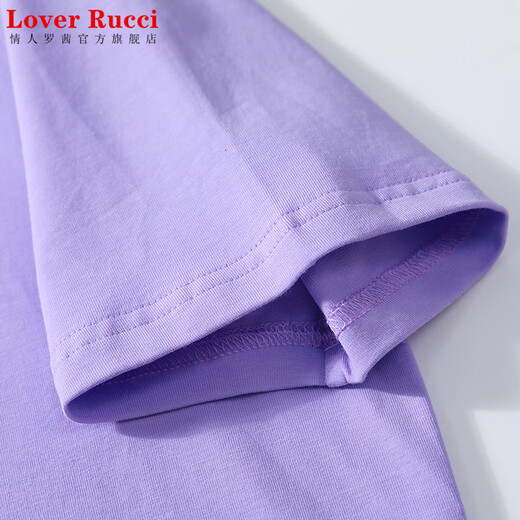 Amante Rucci Camiseta de color morado de algodón puro para mujeres Camiseta de hombro positivo de la sola sola de manga corta suelta de manga corta de manga corta de manga corta Summer 2025 NUEVA TOP 6172 PURPURA PURPULA MANGA MANGA M (recomendado 80-105 Jin [Jin equivale a 0,5 kg])
