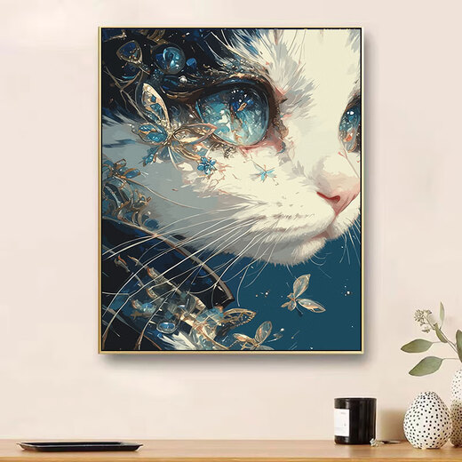 Butterfly Cat Pintura al óleo digital 2024 Nuevo pintura acrílica de bricolaje de bricolaje a mano