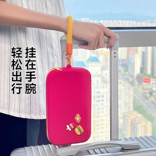 三栖虎护照夹钱包卡包一体旅行随身便携登机牌拉链出国证件 ins玫红色-证件护照收纳包