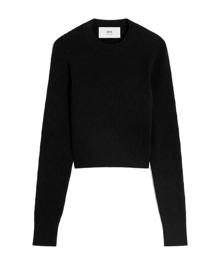 Ami Paris 24fw de Coeur сетчатой ​​круглый свитер женский цвет женский цвет FKS135Kn0049. 20 XXS