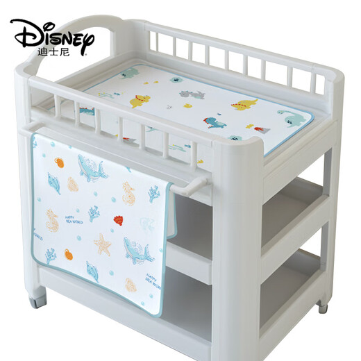 Disney's urine separator pads and diaper table special baby waterproof and breathable washable baby overnight mat urine pad Class A fabric [Cute Dinosaur + Ocean World]-7A upgraded model 70x80cm