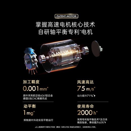 LANSAMlansam hotel hair dryer wall-mounted hotel-specific guest room bathroom hairdryer bathroom home high wind quick-drying thin rock gray-open (small disc)