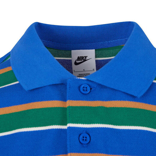 耐克（NIKE）翻领polo衫男装夏季纯棉透气条纹商务工作休闲装上衣男士百搭T恤 FN3897-480 S /165/84A