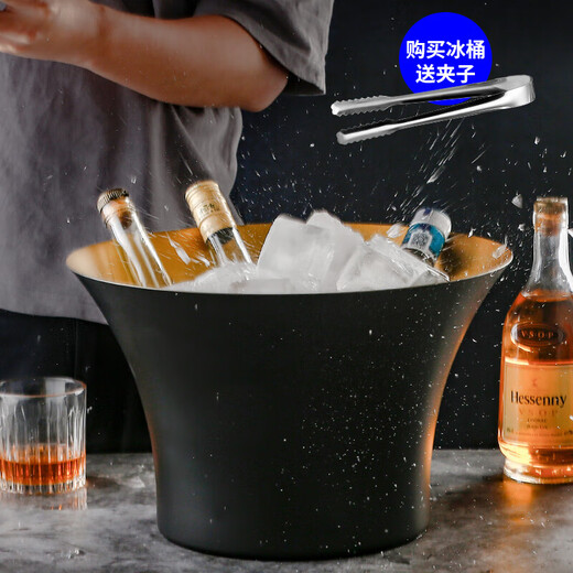 European stainless steel champagne basin thickened and enlarged ice bucket banquet red wine ice bucket bar ktv ice wine basin commercial Yuanbao champagne basin silver