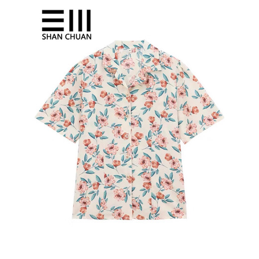 Mai Yaluo Blumenhemd für Frauen Retro Hong Kong Style Kurzärmel Chic Hong Kong Style Broken Sommer koreanische Stil Design Feel